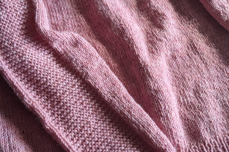 blush pink handknit sweater